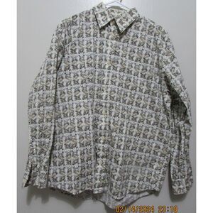 RON JON SIZE XL MEN'S BUTTON-DOWN COLLARED SHIRT LIP AND LEAVES NOVELTY PRINT